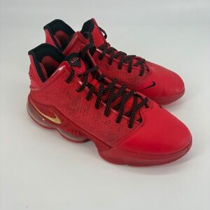 Nike LeBron Zoom Soldier 10 Red Gold Mens Basketball Shoes Size 11